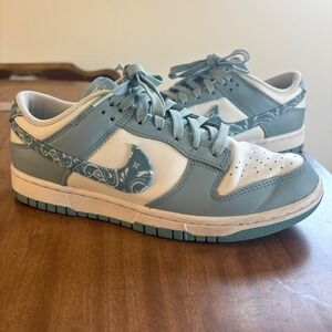 Nike Sneakers Womens 9 Dunk Low Essential Paisley Pack Blue DH4401-101 Low Top